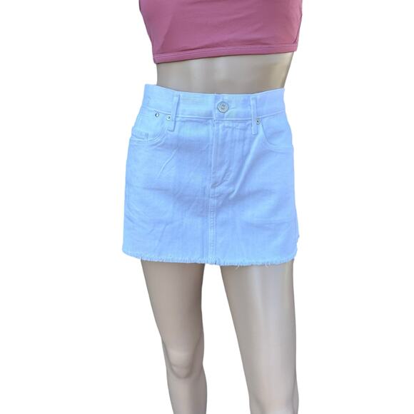New Citizens of Humanity Daria Stark White Cutoff Jean Denim Mini Skirt Size 29 - Picture 2 of 15